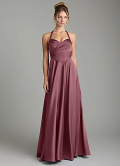 Azazie Tenaya Bridesmaid Dresses Desert Rose A-Line Sweetheart Neckline Stretch Satin Dress image4