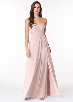 Azazie Arabella Allure Brautjungfernkleider Wandelbar A-Linie Herzausschnitt Chiffon Kleid Zartrosa image4