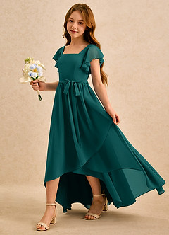 Azazie Milly Girls Formal Flower Girl Klänningar Klä A-Line i Chiffong Plisserad image6