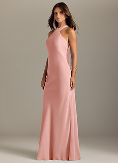 Azazie Doretta Bridesmaid Dresses Rosette Mermaid Pleated Chiffon Dress image4
