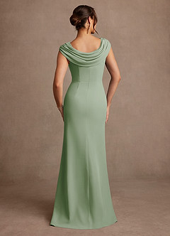 Azazie Irvine Mère de la mariée Robes Robe Trapèze en Mousseline de soie Plissée Vert Sauge image3