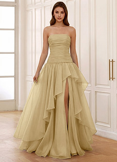Ocavivien Oro Vestido de fiesta de tul image3