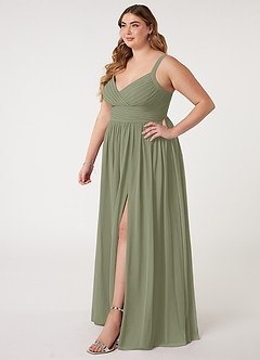 Azazie Chanel Bridesmaid Dresses Pistachio A-Line Pleated Chiffon Dress image10