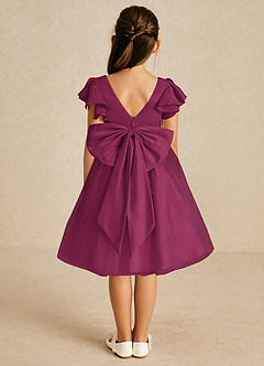Azazie Kaeya Robe Demoiselle D'honneur Fillette Robe Trapèze en Tulle Arc Mûre image1