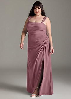 Azazie Jesaphine Bridesmaid Dresses Amethyst Sheath Bow Chiffon Dress image12