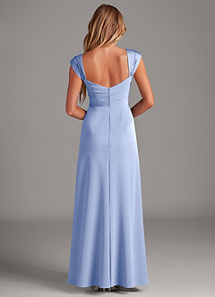 Azazie Laila Bridesmaid Dresses Ice A-Line Pleated Stretch Satin Dress image2