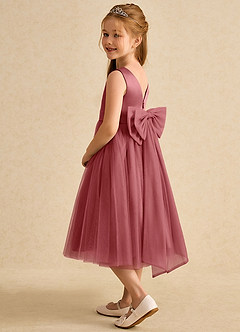 Azazie Winnie Sukienki dla dziewczynek sypiących kwiaty Suknia balowa Ukłon Tiul Długość herbaty Sukienka image5