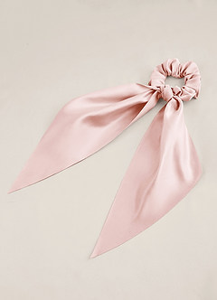 front Matching Color Matte Satin Hair Scarf Scrunchie