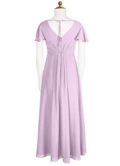 Azazie Peony Junior Robe Trapèze en Mousseline de soie Plissée Frostiges Flieder image7