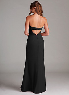 Azazie Leonis Bridesmaid Dresses Black Sheath Strapless Chiffon Convertible Dress image5