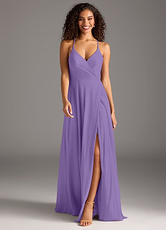 Azazie Davis Bridesmaid Dresses Tahiti A-Line Pleated Mesh Dress image2