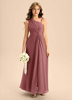 Azazie Brooke Junior Amethyst A-Line Side Slit Chiffon Dress image1
