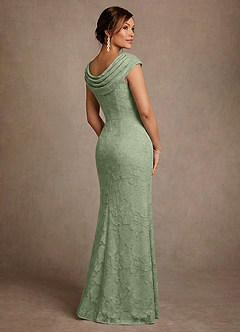 Azazie Irvine Mother of the Bride Dresses Dusty Sage A-Line Pleated Floral Burnout Dress image2