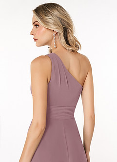 Azazie Dallas Bridesmaid Dresses Dusty Rose A-Line One Shoulder Chiffon Dress image5