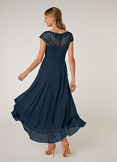 Azazie Shonda Mother of the Bride Dresses Dark Navy Lace Chiffon Dress image4