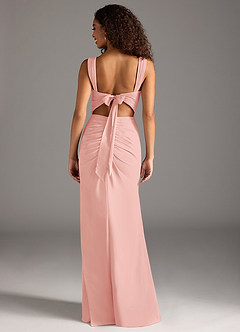 Azazie Jesaphine Bridesmaid Dresses Rosette Sheath Bow Chiffon Dress image2