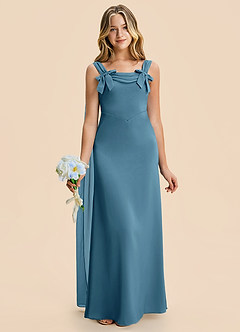 Azazie Chelsea Junior Bermuda Sheath Pleated Stretch Satin Dress image4