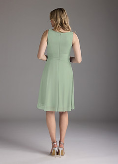 Azazie Sunny Kleider für die Brautmutter A-Linie Plissee Gittergewebe Kleid Staubiger Salbeigrün image6