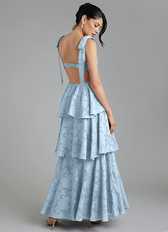 Azazie Jude At-home Try On Dresses Sky Blue A-Line Sweetheart Neckline Floral Burnout Dress image1