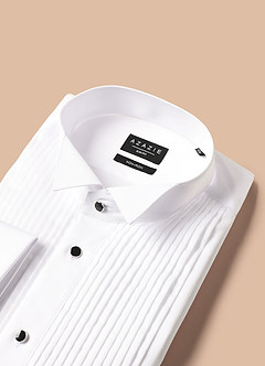 front Sebastian Blanco Camisa de esmoquin Wing Tip 100% algodón