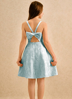 Azazie Peppy Girls Formal Flower Girl Dresses French Porcelain A-Line Bow Floral Jacquard Dress image2