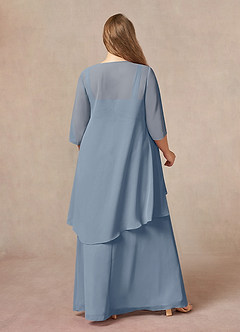 Azazie Weisz Mother of the Bride Dresses Twilight A-Line Square Neckline Pleated Chiffon Dress image8