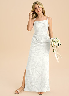 Azazie Mai Junior Klä av Tubklänning i Blommig Utbrändhet Plisserad image3