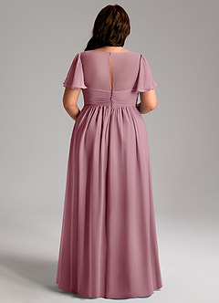 Azazie Verna Maternity Bridesmaid Dresses A-Line V-Neck Ruched Chiffon Floor-Length Dress image12