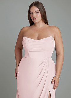 Azazie Johana Abiti da Damigella Abito Convertibile Sirena in Chiffon Spalle Scoperte Rosa Rossore image15