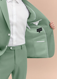 front James Matcha Structured Stretch Suit Jacket