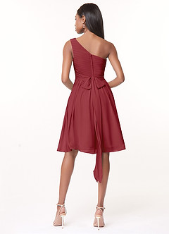 Azazie Katrina Jurken voor bruidsmeisjes Jurk van Chiffon met A-Lijn One-Shoulder Granaatappel image2