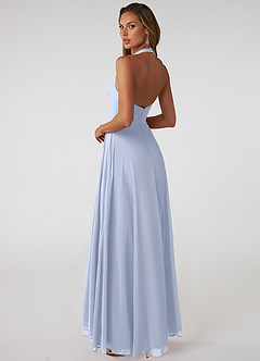 Azazie Tessie Bridesmaid Dresses Ice A-Line V-Neck Pleated Chiffon Dress image2
