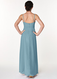 Azazie Naeem Junior Moody Blue A-Line Ruched Chiffon Dress image2