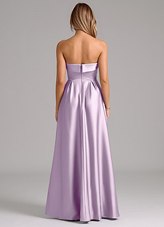 Azazie Lucienne Bridesmaid Dresses Frosted Lilac A-Line Strapless Stretch Satin Convertible Dress image7