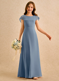 Azazie Kittie Girls Formal Flower Girl Klänningar Klä A-Line i Chiffong image6