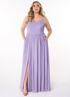 Azazie Cora Bridesmaid Dresses Lilac A-Line Pleated Chiffon Dress image6