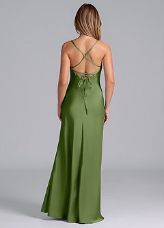Azazie Seema Robes de demoiselle d'honneur Robe Sirène en Satin extensible Corset Genévrier image7