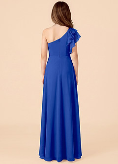 Azazie Arabella Junior Royal Blue A-Line Ruched Chiffon Dress image2