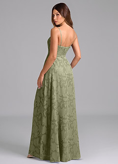 Azazie Wren Bridesmaid Dresses Pistachio A-Line Strapless Floral Burnout Dress image4