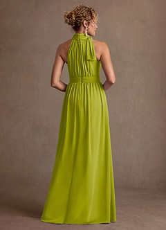 Azazie Antoinette Mother of the Bride Dresses Lemongrass A-Line Pleated Chiffon Dress image2
