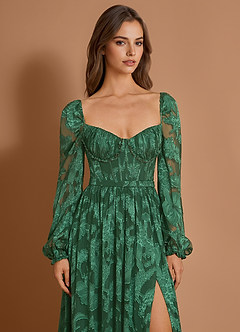 Aniyah Verde Oscuro Vestido largo image6