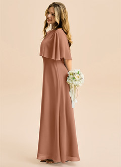 Azazie Maris Junior Abito A-Line in Chiffon Bronzo image3