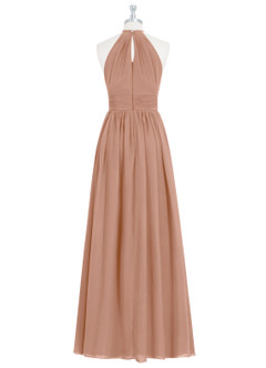 Azazie Cherish Brudtärnklänningar Klä av A-Linje i Chiffong Plisserad Champagne Ros image7