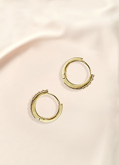 front Pendientes en forma de panal con diamante pequeño incrustado