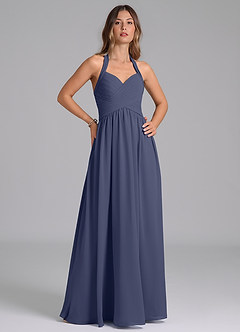 Azazie Darlyn Bridesmaid Dresses Stormy A-Line Pleated Chiffon Dress image4