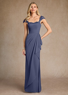 Azazie Belfast Abiti per la Madre della Sposa Abito Tubino in Maglia Pizzo Stormy image1