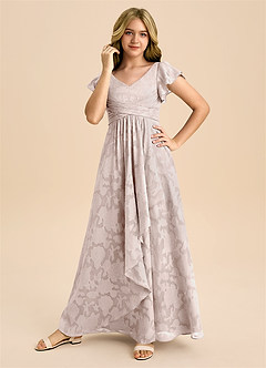 Azazie Omari Junior Klä av A-Line i Blommig Utbrändhet Plisserad image5