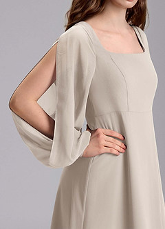 Azazie Bondi Junior Abito A-Line in Chiffon Blusa Gelo image8