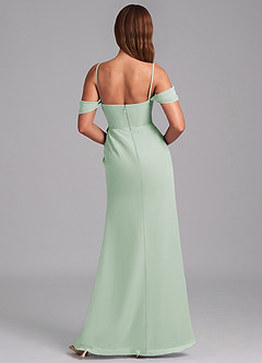 Azazie Johana Jurken voor bruidsmeisjes Converteerbaar Jurk van Chiffon met Zeemeermin Off the Shoulder Agave image2