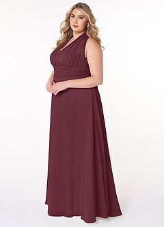 Azazie Fifi Bridesmaid Dresses Cabernet A-Line Strapless Chiffon Convertible Dress image15